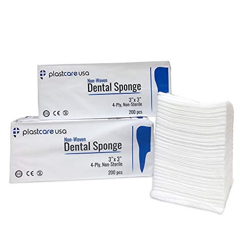 Book Cover 600 Count Gauze Pads 3x3 - Soft 4-Ply Non Woven Gauze Sponges - Non Sterile Dental Gauze & Esthetic Wipes - All Purpose Medical Gauze Squares for First Aid, Surgical, Wound Dressing (3 Packs of 200)