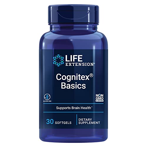 Book Cover Life Extension Cognitex Basics - Brain Health Supplement - for Memory, Focus, Attention, Cognitive Performance and Inflammatory Response - Non-GMO, Gluten-Free - 30 Softgels