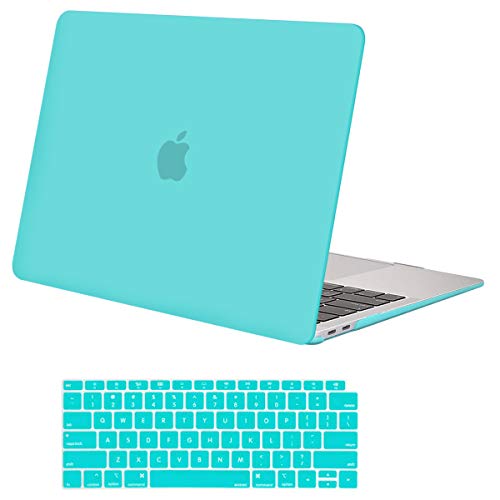 Book Cover MOSISO MacBook Air 13 inch Case 2019 2018 Release A1932 with Retina Display, Plastic Hard Case Shell & Keyboard Cover Skin Only Compatible with MacBook Air 13 with Touch ID, Turquoise