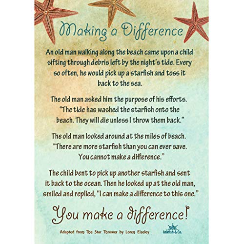 Book Cover Starfish Poem Story 25 Laminated Cards for People Who Make a Difference Inspirational Appreciation Recognition Acknowledgement