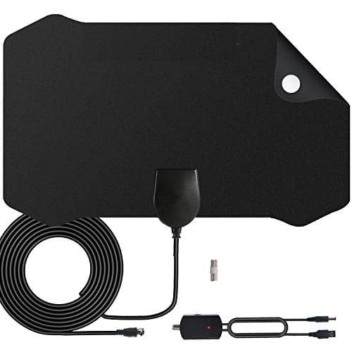Book Cover HDTV Antenna Amplified Digital TV Antenna 120+ Mile Range 4K 1080P Indoor Powerful HDTV Amplifier Signal Booster VHF UHF Freeview Television Local Channels w/Detachable Sign (Dark Black) (Large)