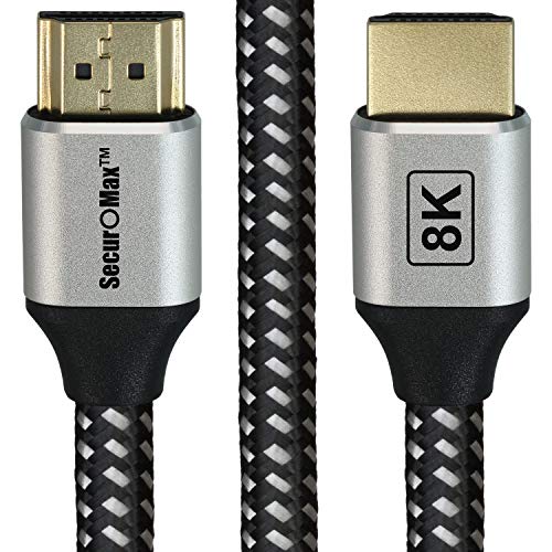 Book Cover SecurOMax HDMI Cable (8K, HDMI 2.1, 48Gbps) with Braided Cord, 6 Feet