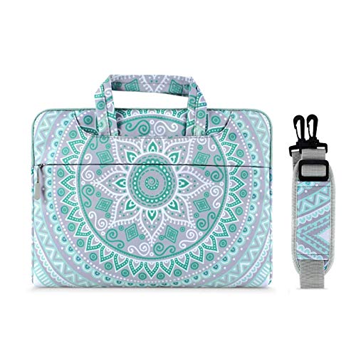 Book Cover MOSISO Laptop Shoulder Bag Compatible with MacBook Pro 16 inch 2021 M1 Pro/M1 Max A2485/2019-2020 A2141/Pro Retina 15 A1398, 15-15.6 inch Notebook, Carrying Briefcase Handbag Sleeve Mandala MO-MDL001