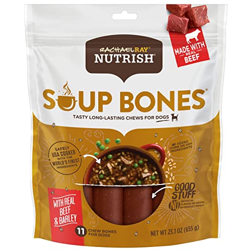 Book Cover Rachael Ray Nutrish Soup Bones Dog Treats, Beef & Barley Flavor, 11 Bones