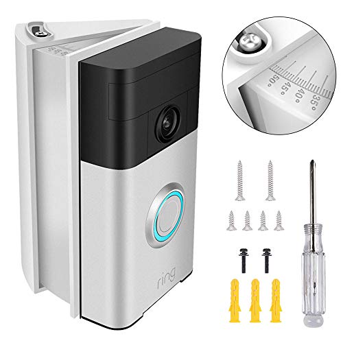 Book Cover NANW Adjustable (30 to 55 Degree) Angle Mount Compatible with Ring Video Doorbell 2 and Wi-Fi Enabled Video Doorbell, Replacement Angle Adjustment Adapter Mounting Plate Bracket Wedge Corner Kit