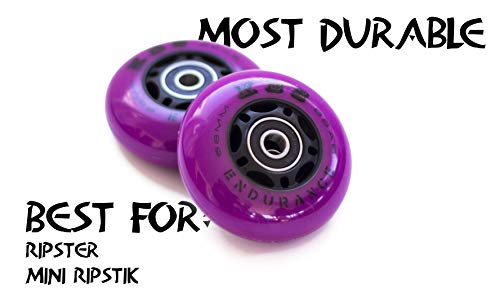 Book Cover Ripstik Wheels by KBS - Razor Ripsurf Performance Caster Board Replacement 68mm 76mm 80mm 90a with ABEC 7 Speed Bearings 2 Pack Set Two Ripstick Luggage Scooter Inline (Endurance Most Durable, 68MM)