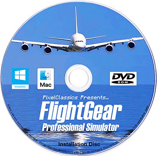 Book Cover FlightGear Flight Simulator 2020 X Flight Sim Plane & Helicopter Including 600+ Aircraft DVD CD Disc For Microsoft Windows 10 8 7 Vista PC & Mac OS X