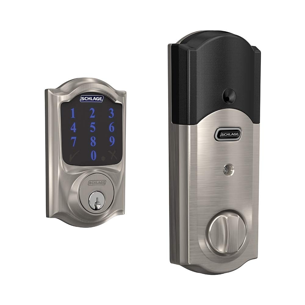 Book Cover SCHLAGE BE469ZP CAM 619 Connect Smart Deadbolt with alarm with Camelot Trim in Satin Nickel, Z-Wave Plus enabled Satin Nickel Camelot Z-Wave Plus