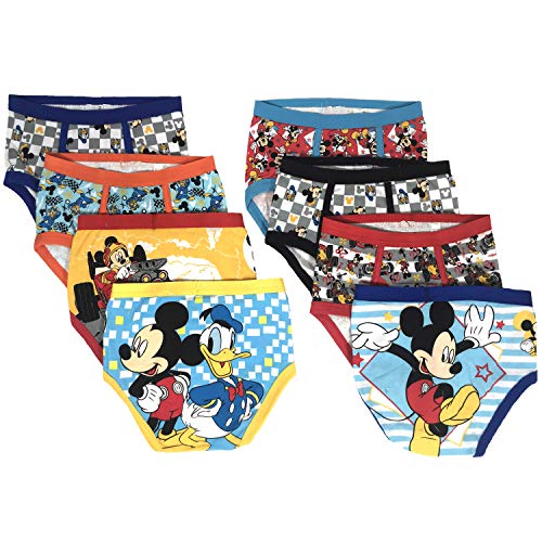 Book Cover Disney Mickey Mouse Boys Underwear - 8-Pack Toddler/Little Kid/Big Kid Size Briefs Kids Roadster