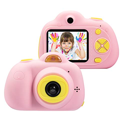 Book Cover omzer Kids Camera Gifts for 4-8 Year Old Girls, Shockproof Cameras Great Gift Mini Child Camcorderr for Little Girl with Soft Silicone Shell for Outdoor Play,Pink(16GB Memory Card Included)