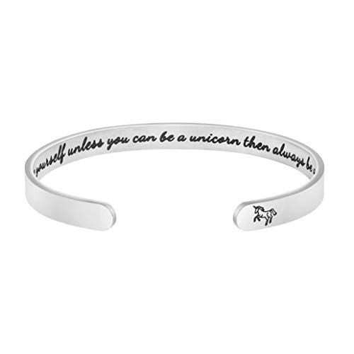 Book Cover Memgift for Teen Girls Inspirational Mantra Cuff Bangle Bracelet Personalized Stainless Steel Jewelry for Women