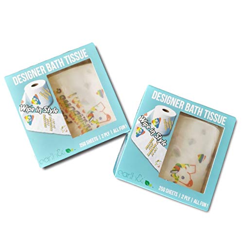 Book Cover Designer Unicorn Rainbow Toilet Paper 2-Ply Tissue (2 Rolls)