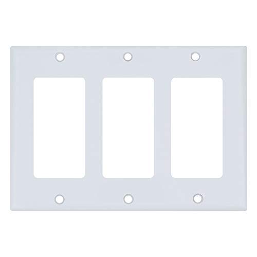 Book Cover ESD Tech Wall Plate Covers for Light Switches and Outlets 3-Gang Standard Size Faceplate. Decora. Fits Paddle, Rocker, and Receptacles. Unbreakable, UL Listed