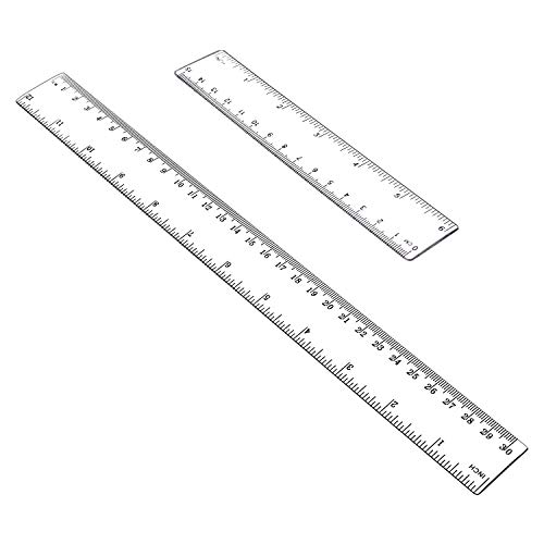 Book Cover Allinone Plastic Ruler Flexible Ruler with inches and metric Measuring Tool 12
