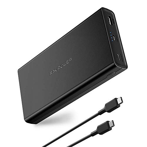 Book Cover USB C Portable Charger RAVPower 20100mAh PD 3.0 45W Power Delivery Power Bank (USB-C Input, 45W Type-C Output) External Battery Pack for MacBook, Nintendo Switch, Galaxy S9 and More, Black