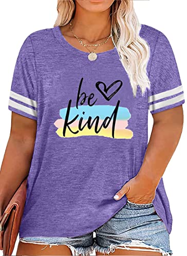 Book Cover Plus Size Women Be Kind Shirts Cute Kindness Heart Blessed Graphic Tees Inspirational Teacher Tops