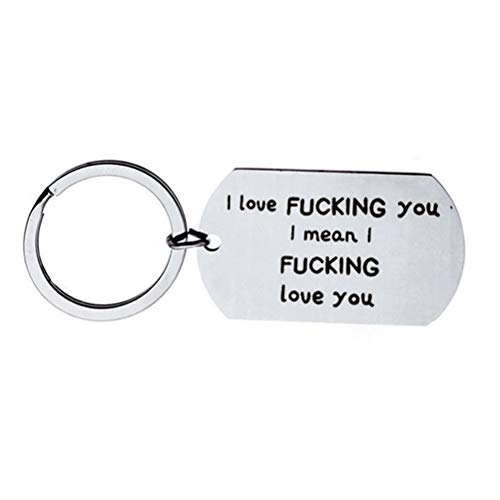 Book Cover ShiQiao Spl Couples Gifts Keychain, Birthday Gift for Boyfriend Girlfriend, I Love Fucking You Keyring Christmas Gifts for Husband Wife