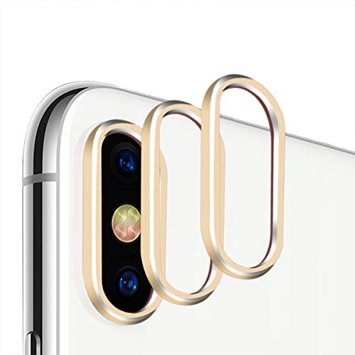 Book Cover Casetego iPhone Xs MAX/XS Camera Lens Protector, [3 Pack] Aluminum Alloy Lens Protective Ring Circle Metal Camera Lens Protector for Apple iPhone Xs MAX/XS (Gold)