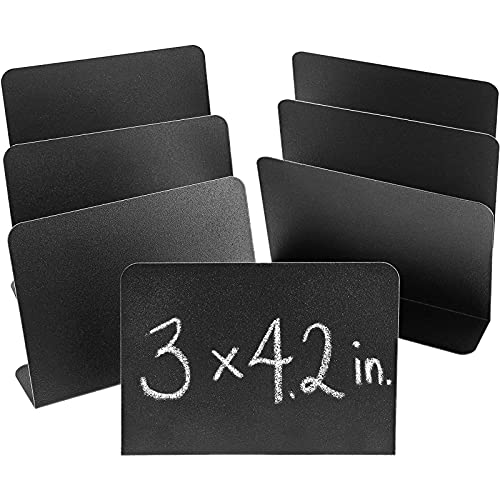 Book Cover Juvale 8-Pack Mini Metal Chalkboard Stands - Erasable Signs for Tables, Weddings, and Parties, 3 x 4 Inches