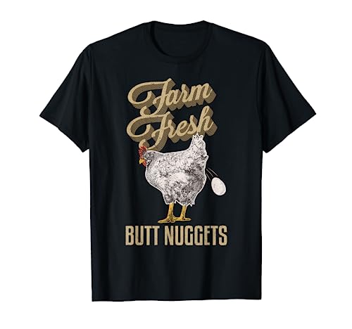 Book Cover Farm Fresh Butt Nuggets Funny Chicken Farmer Chicken Gifts T-Shirt