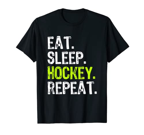 Book Cover Eat Sleep Hockey Repeat Player Fan Cool Funny T-Shirt