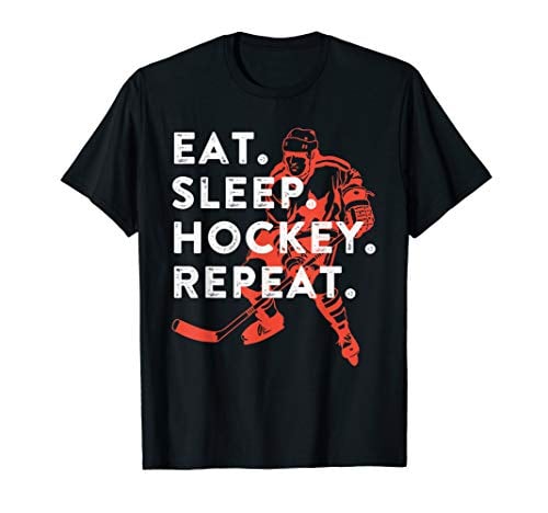 Book Cover Eat Sleep Hockey Repeat - Gift T-Shirt