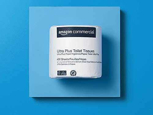 Book Cover AmazonCommercial Ultra Plus Toilet Paper, 400 Sheets per Roll, 80 Rolls - 416975