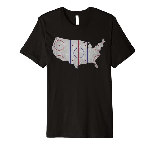 Book Cover American Hockey Pride | USA Map Design T-Shirt