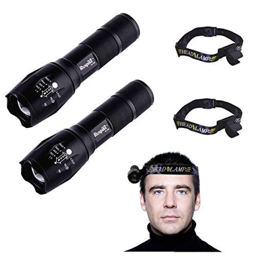 Book Cover LED Tactical Flashlight, 2 PACK Super Bright Handheld LED Flashlight with Zoomable Focus and Water Resistant, Perfect for Camping,Hiking,Outdoor, Emergency