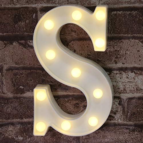 Book Cover Pooqla LED Marquee Letter Sign Lights Alphabet Light Up S for Wedding Home Party Bar Decoration S