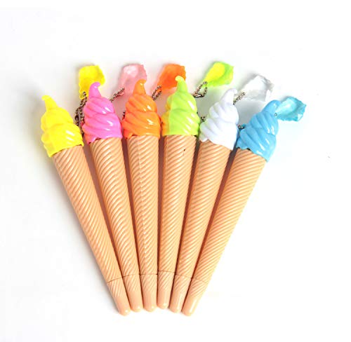 Book Cover SBYURE Ice Cream Pen 12 Packs,5 Inch Assorted Ice Cream Cone Writing Pens for School Supplies Kids Party Favor