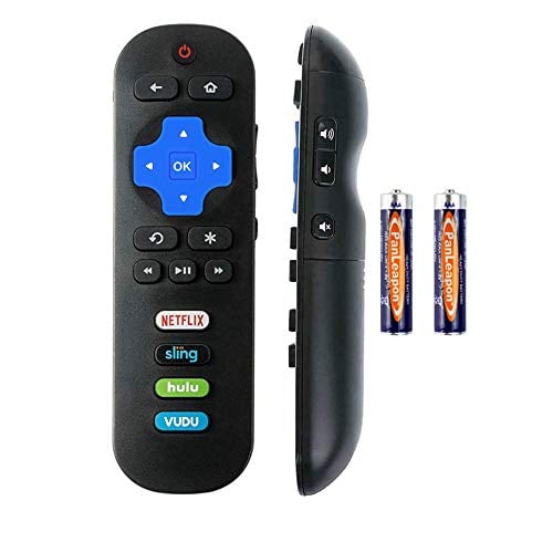 Book Cover Bedycoon Remote Control Universal Replacement Compatible with All TCL roku TV Smart TV RC280 RC282 55UP120 55us57 55S401 40FS3800 48FS3700 Netflix Sling HULU VUDU Keys 2017 2018 2019 TCL tv,w/Battery