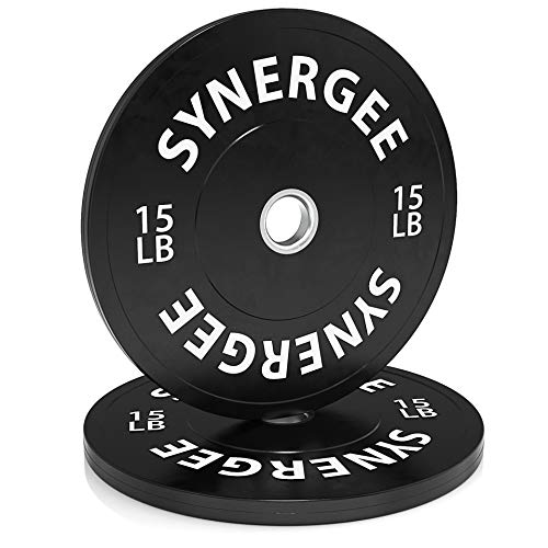 Book Cover Synergee Bumper Plates Weight Plates Strength Conditioning Workouts Weightlifting 15lbs Pair