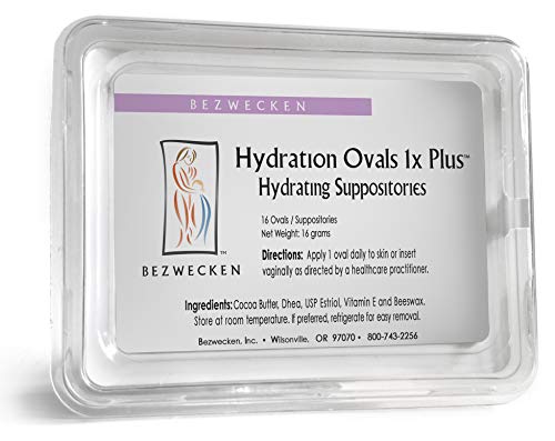 Book Cover Bezwecken – Hydration Ovals 1x Plus DHEA – 16 Oval Suppositories - Same Trusted Formula - Professionally Formulated to Alleviate Vaginal Dryness in Menopausal Women - Safe, Natural & Paraben Free
