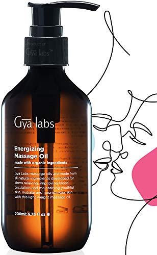 Book Cover Gya Labs Energizing Massage Oil for Skin Care and Sore Muscles - Lemon, Grapefruit and Organic Argan Infused Body Oil for Toned Skin - 100 Pure and Natural Massage Lotion for Massage Therapy - 200 ml
