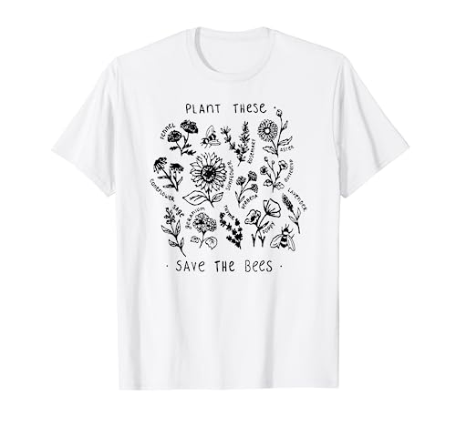 Book Cover Plant These Save The Bees Shirt Flowers T Shirt T-Shirt