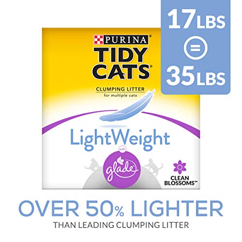 Book Cover Purina Tidy Cats Light Weight, Low Dust, Clumping Cat Litter, LightWeight Glade Clean Blossoms Multi Cat Litter - 17 lb. Box