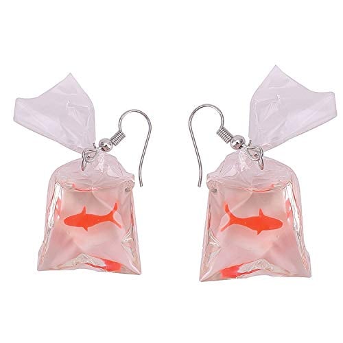 Book Cover Funny Goldfish Earring – Funky Looking Earring – Attractive Funny Earrings – Classic Earring – Goldfish Earring – Water Bag Shaped Earring – Hook Earrings – Charm Jewelry for Women – Earrings for Ladi