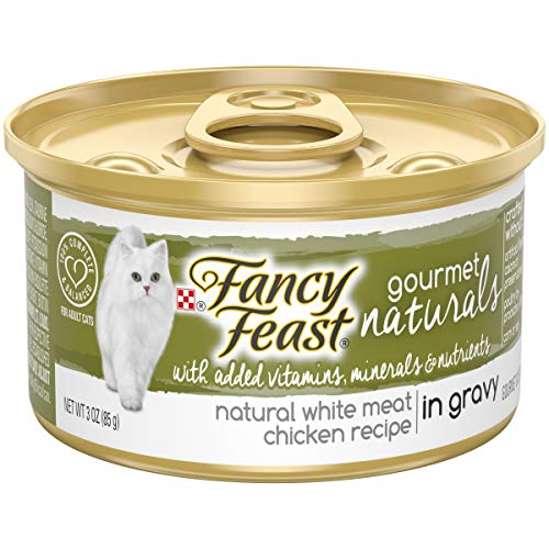 Book Cover Purina Fancy Feast Natural Wet Cat Food, Gourmet Naturals White Meat Chicken Recipe in Gravy - (12) 3 oz. Cans