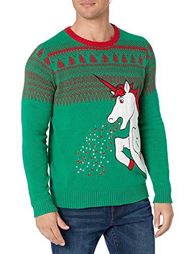 Book Cover Blizzard Bay Men's Ugly Christmas Sweater Unicorn