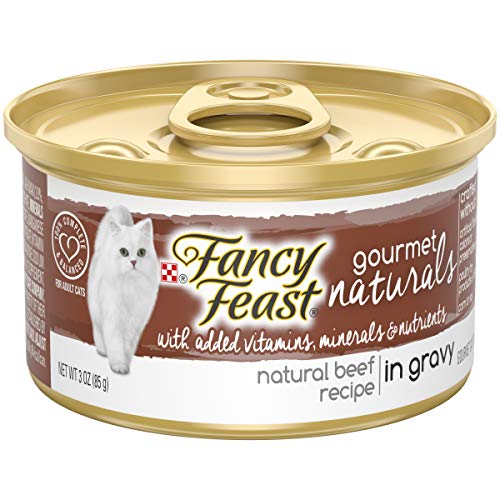 Book Cover Purina Fancy Feast Natural Wet Cat Food, Gourmet Naturals Beef Recipe in Gravy - (12) 3 oz. Cans