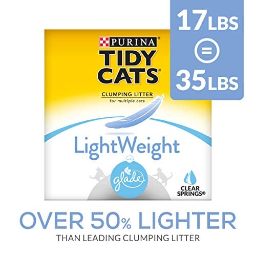 Book Cover Purina Tidy Cats Light Weight, Dust Free, Clumping Cat Litter, LightWeight Glade Clear Springs Mulit Cat Litter - 17 lb. Box