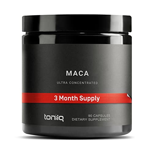 Book Cover Toniiq 10,000mg 20x Concentrated Extract - Single Origin Wildcrafted Maca Root Capsules - Ultra High Strength - Highly Purified Peruvian Maca Root Powder - Black, Red and Yellow Maca Complex