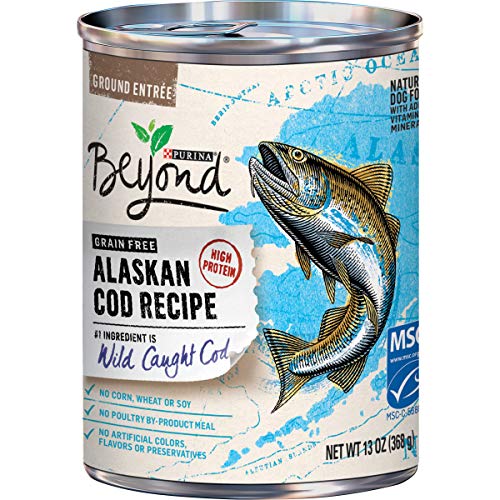 Book Cover Purina Beyond Grain Free, Natural, High Protein Wet Dog Food, Alaskan Cod Recipe - (12) 13 oz. Cans