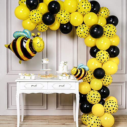 Book Cover PartyWoo Bee Balloons, 72 pcs Yellow Balloons Yellow Polka Dot Balloons Black Balloons and Bee Foil Balloon, Bee Decorations for Bee Party, Bee Baby Shower, Bee Birthday Party, Mom to Bee Shower