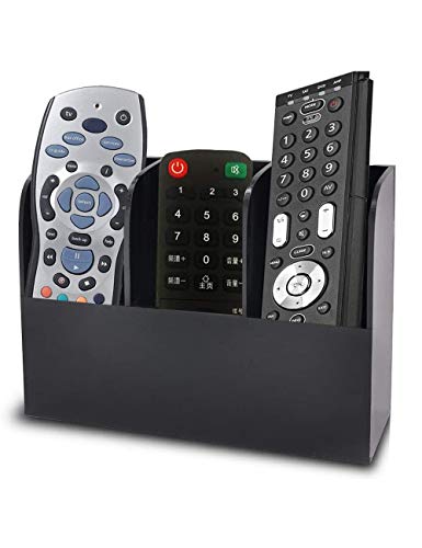 Book Cover joyjorya Media Organizer Office Supplies Storage 3 Compartments Black- TV Remote Control Holder Wall Mount (The 2nd Generation(6.2+8.7+6.2cm)