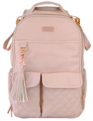 Book Cover Itzy Ritzy Diaper Bag Backpack â€“ Large Capacity Boss Backpack Diaper Bag Featuring Bottle Pockets, Changing Pad, Stroller Clips and Comfortable Backpack Straps, Blush