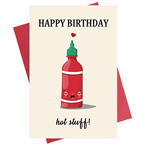 Book Cover Happy Birthday Hot Stuff Birthday Card | Funny Birthday Card for Him Birthday Greeting Card for Her