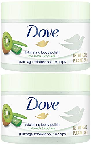 Book Cover Dove Exfoliating Body Polish, Kiwi Seeds & Cool Aloe, 10.5 Ounce (Pack of 2)