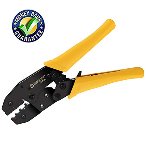 Book Cover Eacker Non-slip Handle Terminal Crimping Tool, High Precision Insulated Wire Terminals Connector Ratcheting Crimper Crimping Pliers for Insulated Electrical Connectors AWG 22-10 Heat Shrink Connectors